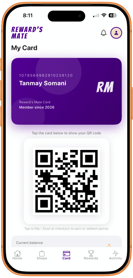 Reward's Mate home, points, offers, and nearby stores
